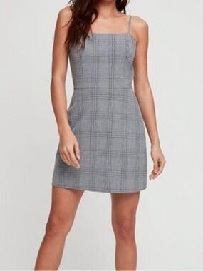 Wilfred Plaid Square-Neck Mini Dress